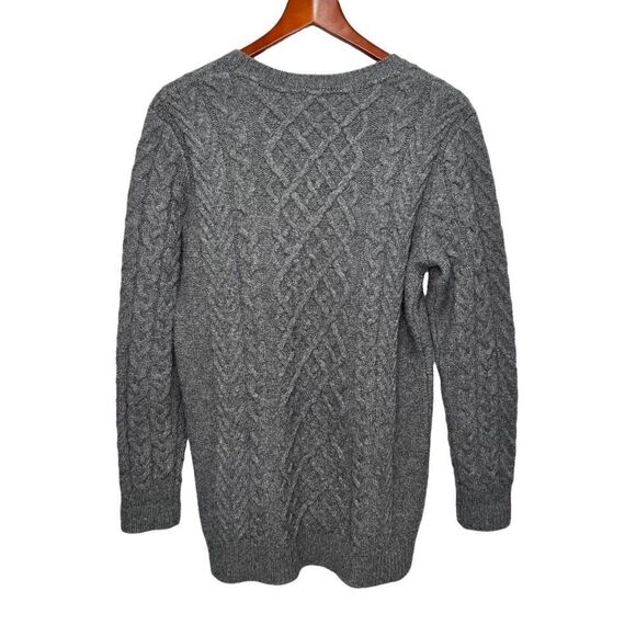 Joe Fresh Lambswool Grey Cable Knit Tunic Sweater Size M - Picture 2 of 7